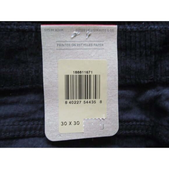 New Women Levis 711 Skinny Corduroy Black Pants Sz 30x30 (WP302) - Picture 8 of 11